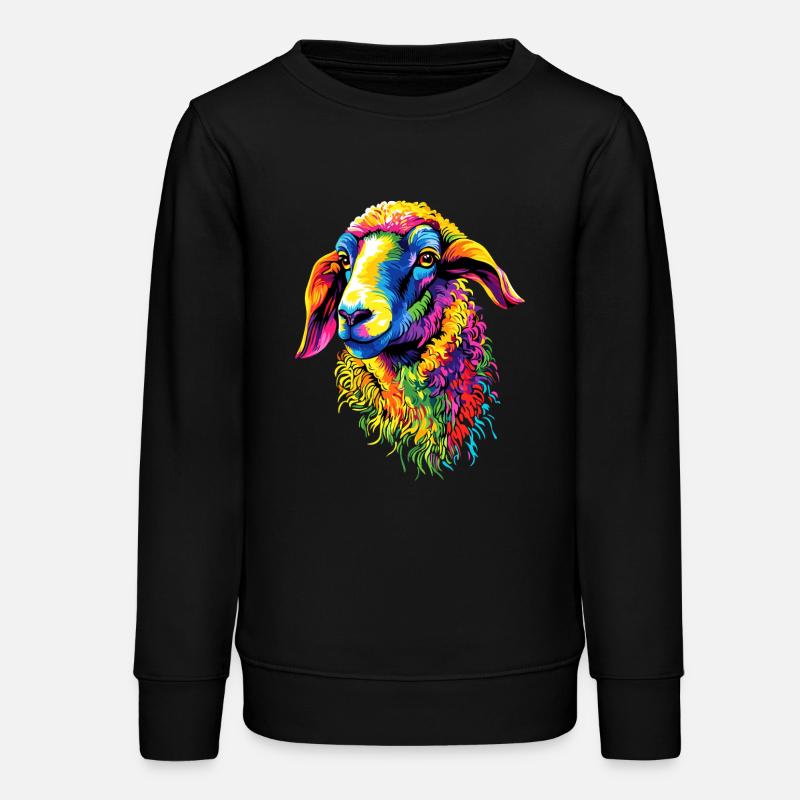 Pecora Agnello Pecora Pastore di pecore domestiche Dolce pecora - Felpa Stanley/Stella Mini Changer Bio per ragazzi - nero