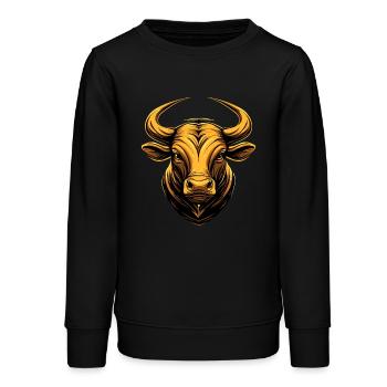 Stier Bulle Ochse Rind Bauernhof Kuh Taurus Bullen - Teenager Organic Sweatshirt Mini Changer von Stanley/Stella - Schwarz - Vorne - AI Model Teenager Male light (155cm)
