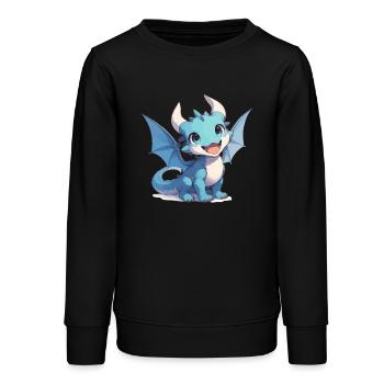 Drachen Drache - Teenager Organic Sweatshirt Mini Changer von Stanley/Stella - Schwarz - Vorne - AI Model Teenager Male light (155cm)