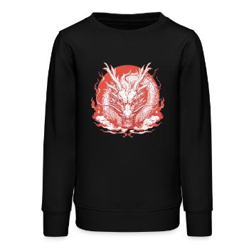 Drachen Drache - Teenager Organic Sweatshirt Mini Changer von Stanley/Stella - Schwarz - Vorne - AI Model Teenager Male light (155cm)