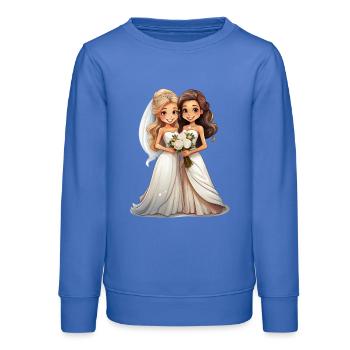 Les mariés lesbiens pendant le mariage - Sweat ado bio Stanley/Stella - carolina blue - Devant - AI Model Teenager Male dark (155cm)