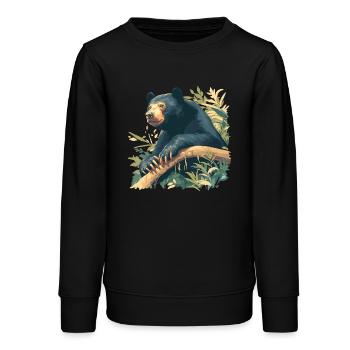 Sun Bear Malaienbär - Teenager Organic Sweatshirt Mini Changer von Stanley/Stella - Schwarz - Vorne - AI Model Teenager Male light (155cm)