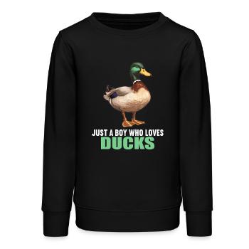 Enten Ente - Teenager Organic Sweatshirt Mini Changer von Stanley/Stella - Schwarz - Vorne - AI Model Teenager Male light (155cm)