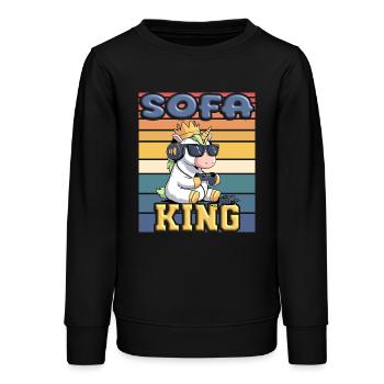 Canapé King Licorne - Sweat ado bio Stanley/Stella - noir - Devant - AI Model Teenager Male light (155cm)