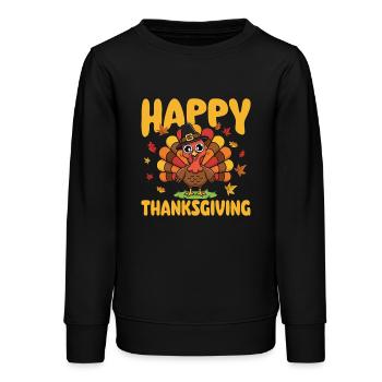 Happy Thanksgiving Autumn Harvest Blend - Teens Organic Sweatshirt by Stanley/Stella - black - Front - AI Model Teenager Male light (155cm)