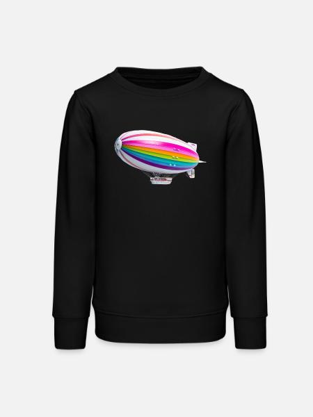 Regenbogen Zeppelin Druck - Teenager Organic Sweatshirt Mini Changer von Stanley/Stella - Schwarz
