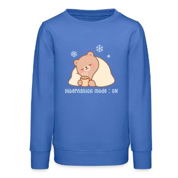 Hibernation mode - Ours cosy kawaii hiver - Sweat ado bio Stanley/Stella - carolina blue - Devant - AI Model Teenager Male dark (155cm)