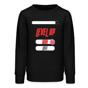 Level Up Win Lose Conception de jeux de sport - Sweat ado bio Stanley/Stella - noir - Devant - AI Model Teenager Male light (155cm)