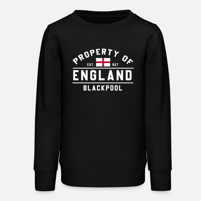 England Flag Blackpool Emblem - Teens Organic Sweatshirt by Stanley/Stella - black