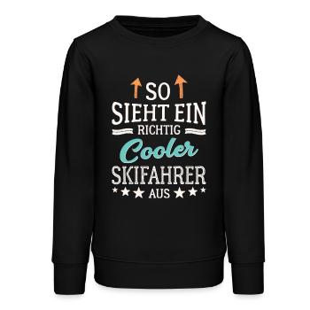 So sieht ein richtig cooler Skifahrer aus  - Teenager Organic Sweatshirt Mini Changer von Stanley/Stella - Schwarz - Vorne - AI Model Teenager Male light (155cm)