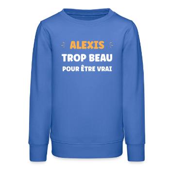 Alexis Trop Beau Pour Être Vrai - Sweat ado bio Stanley/Stella - carolina blue - Devant - AI Model Teenager Male dark (155cm)