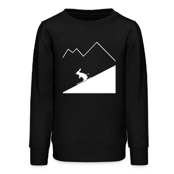 Rabbit Skier - Teenager Organic Sweatshirt Mini Changer von Stanley/Stella - Schwarz - Vorne - AI Model Teenager Male light (155cm)