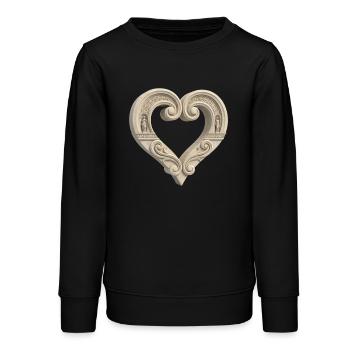 Architectural Stone Heart Sculpture - Teenager Organic Sweatshirt Mini Changer von Stanley/Stella - Schwarz - Vorne - AI Model Teenager Male light (155cm)