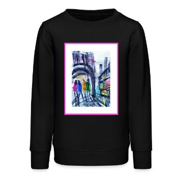 Urban style Aquarell, abstrakt  - Teenager Organic Sweatshirt Mini Changer von Stanley/Stella - Schwarz - Vorne - AI Model Teenager Male light (155cm)