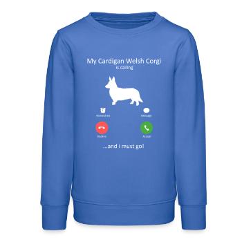 Meine Strickjacke Welsh Corgi nennt Funny Dog Mama - Teenager Organic Sweatshirt Mini Changer von Stanley/Stella - carolina Blue - Vorne - AI Model Teenager Male dark (155cm)