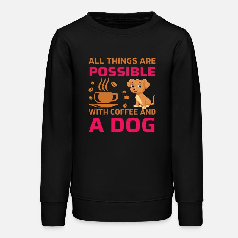 Tout ce qui est possible, chien de café - Sweat ado bio Stanley/Stella - noir
