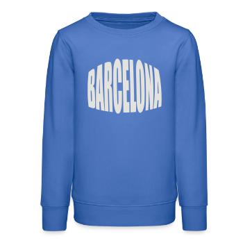 Barcelona Large Logo - Teens Organic Sweatshirt by Stanley/Stella - carolina blue - Front - AI Model Teenager Male dark (155cm)