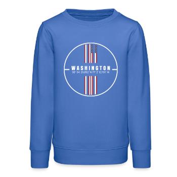 Washington Coordinates - Teens Organic Sweatshirt by Stanley/Stella - carolina blue - Front - AI Model Teenager Male dark (155cm)