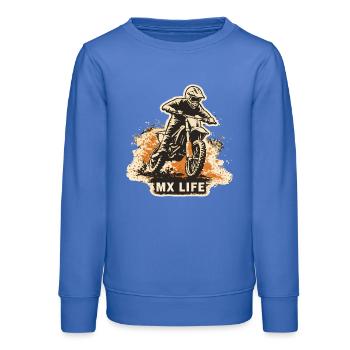 Motocross MX Life Shirt – Offroad Dirt Bike - Teens Organic Sweatshirt by Stanley/Stella - carolina blue - Front - AI Model Teenager Male dark (155cm)