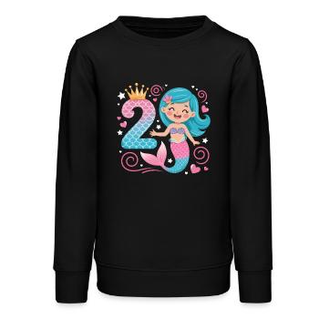 Sirène 2e anniversaire 2 ans - Sweat ado bio Stanley/Stella - noir - Devant - AI Model Teenager Male light (155cm)