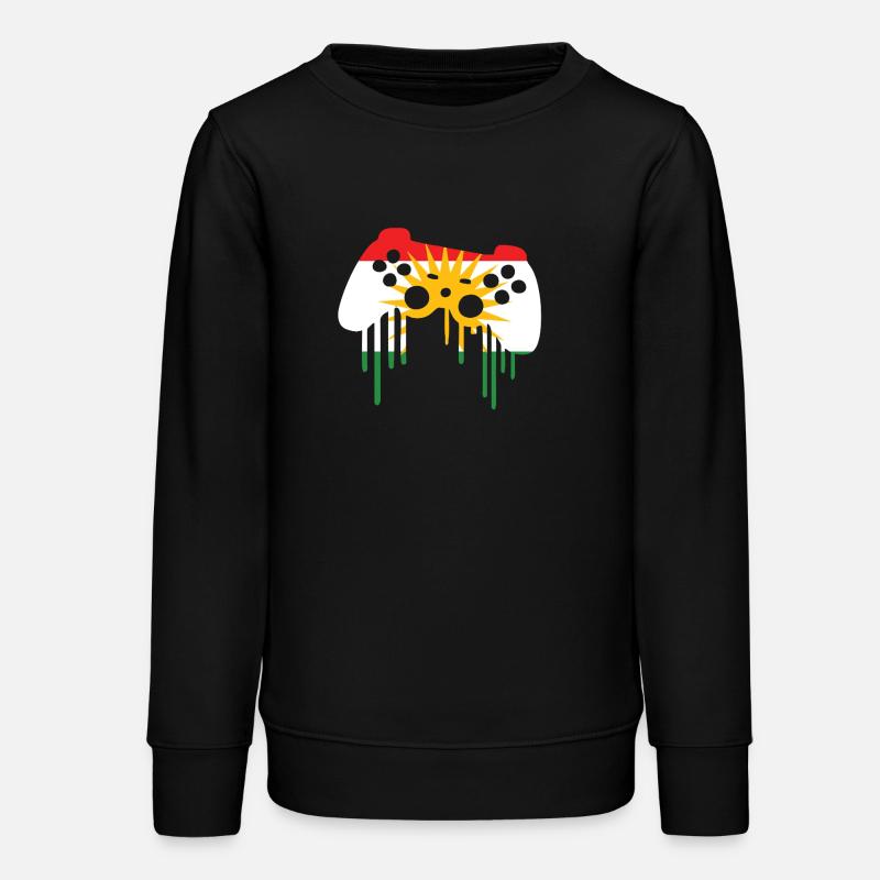 Joueur de drapeau du Kurdistan - Sweat ado bio Stanley/Stella - noir