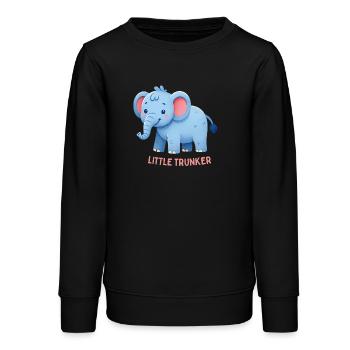 Rosa Ohr-Elefant - Teenager Organic Sweatshirt Mini Changer von Stanley/Stella - Schwarz - Vorne - AI Model Teenager Male light (155cm)
