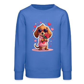Dackel Dachshund Tekel - Teenager Organic Sweatshirt Mini Changer von Stanley/Stella - carolina Blue - Vorne - AI Model Teenager Male dark (155cm)