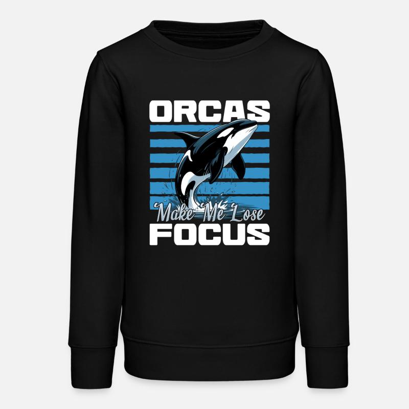 Funny Orca - Teens Organic Sweatshirt by Stanley/Stella - black