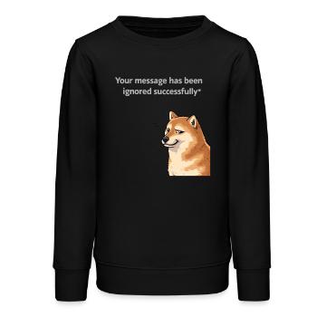 Deine Nachricht wurde erfolgreich ignoriert - Teenager Organic Sweatshirt Mini Changer von Stanley/Stella - Schwarz - Vorne - AI Model Teenager Male light (155cm)