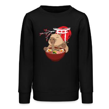 Wasserschwein Isst Ramen Suppe Niedlich Lustig - Teenager Organic Sweatshirt Mini Changer von Stanley/Stella - Schwarz - Vorne - AI Model Teenager Male light (155cm)