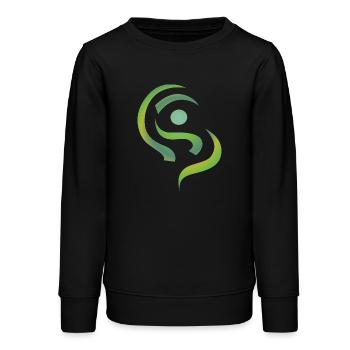 yoga_design_1 - Teens Organic Sweatshirt by Stanley/Stella - black - Front - AI Model Teenager Male light (155cm)