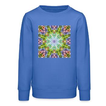 Mandala de Fleurs Kaléidoscope - Sweat ado bio Stanley/Stella - carolina blue - Devant - AI Model Teenager Male dark (155cm)