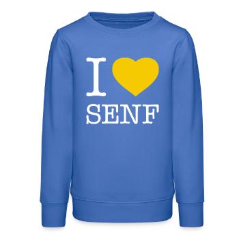 I love mustard - Teens Organic Sweatshirt by Stanley/Stella - carolina blue - Front - AI Model Teenager Male dark (155cm)