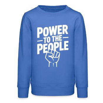 Folkets magt - Stanley/Stella junior sweatshirt økologisk - carolina blue - Foran - AI Model Teenager Male dark (155cm)