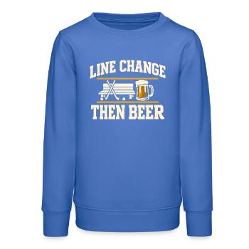 Ligue de la Bière Hockey Humour des joueurs drôles de hockey - Sweat ado bio Stanley/Stella - carolina blue - Devant - AI Model Teenager Male dark (155cm)