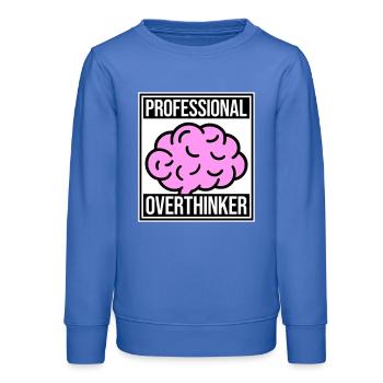 Professional Overthinker Lustig Grübeln Angst Logo - Teenager Organic Sweatshirt Mini Changer von Stanley/Stella - carolina Blue - Vorne - AI Model Teenager Male dark (155cm)