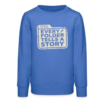 Chaque dossier raconte une histoire - Sweat ado bio Stanley/Stella - carolina blue - Devant - AI Model Teenager Male dark (155cm)