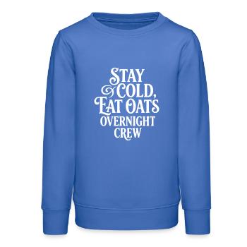Les céréales muesli d’avoine pour la nuit restent froides - Sweat ado bio Stanley/Stella - carolina blue - Devant - AI Model Teenager Male dark (155cm)