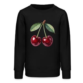 Cerises - Sweat ado bio Stanley/Stella - noir - Devant - AI Model Teenager Male light (155cm)