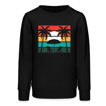 Beach palm and sun - Teenager Organic Sweatshirt Mini Changer von Stanley/Stella - Schwarz - Vorne - AI Model Teenager Male light (155cm)