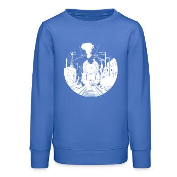 Croquis ferroviaire - Sweat ado bio Stanley/Stella - carolina blue - Devant - AI Model Teenager Male dark (155cm)