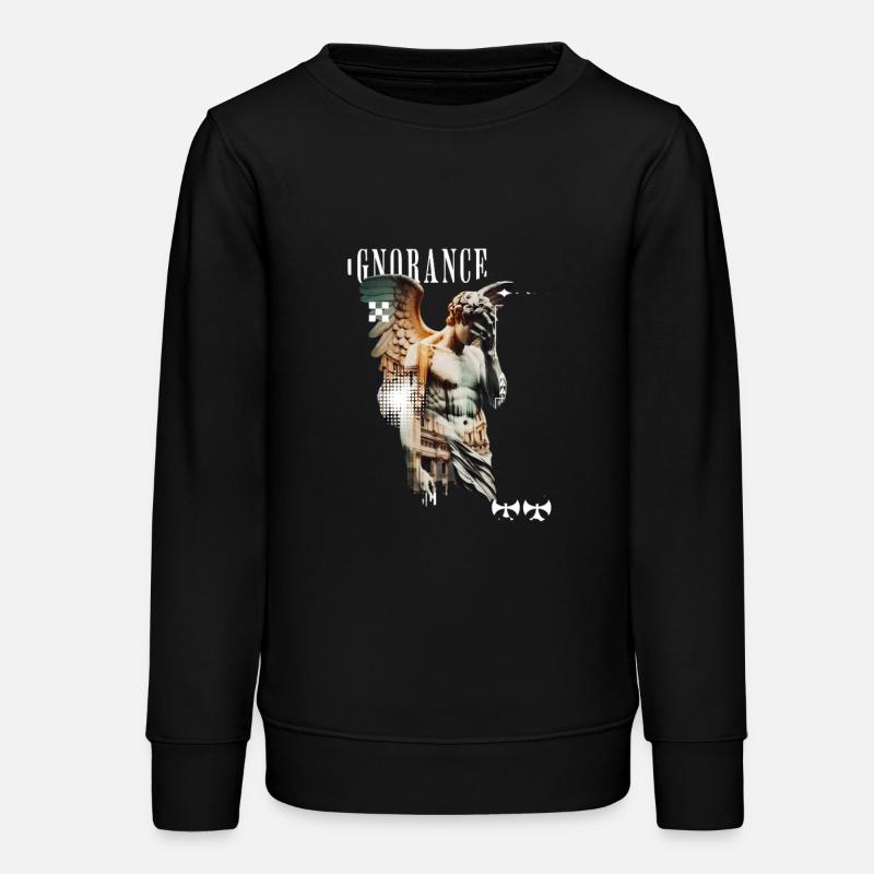 Collage de statues de l’ignorance - Sweat ado bio Stanley/Stella - noir