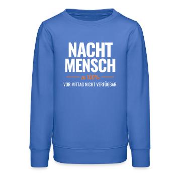 Nachtmensch – Vor Mittag nicht verfügbar - Teenager Organic Sweatshirt Mini Changer von Stanley/Stella - carolina Blue - Vorne - AI Model Teenager Male dark (155cm)