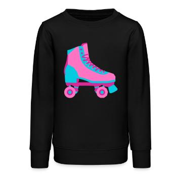 Rollschuh Rollschuhfahren Roller Derby 80er - Teenager Organic Sweatshirt Mini Changer von Stanley/Stella - Schwarz - Vorne - AI Model Teenager Male light (155cm)