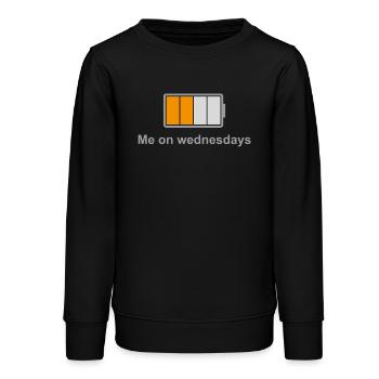 Batterie en milieu de semaine – Moi les mercredis - Sweat ado bio Stanley/Stella - noir - Devant - AI Model Teenager Male light (155cm)