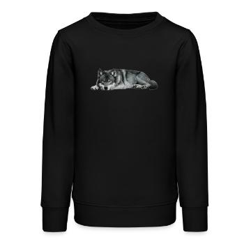 wolf - Teenager Organic Sweatshirt Mini Changer von Stanley/Stella - Schwarz - Vorne - AI Model Teenager Male light (155cm)