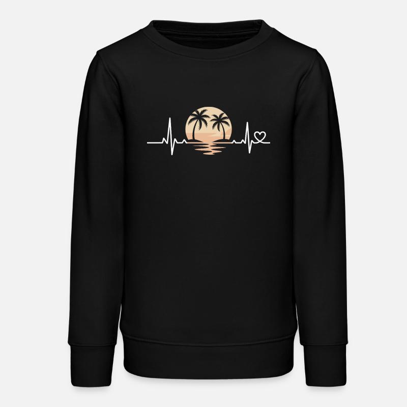 Coucher de soleil avec les palmiers - Sweat ado bio Stanley/Stella - noir