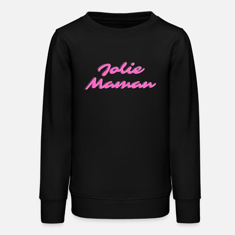 Jolie Maman Rose Néon - Sweat ado bio Stanley/Stella - noir