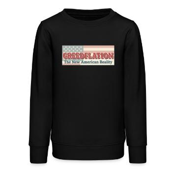 Kritik an amerikanischer Geldpolitik - Teenager Organic Sweatshirt Mini Changer von Stanley/Stella - Schwarz - Vorne - AI Model Teenager Male light (155cm)