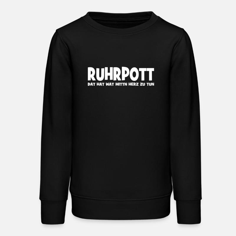Ruhrpott - Dat hat wat mittn Herz zu tun - Zeche - Teens Organic Sweatshirt by Stanley/Stella - black